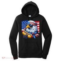 Funny Bald Eagle Hotdog American Flag 4th Of July Patriotic Women's Hoodie thumb 0