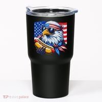 Funny Bald Eagle Hotdog American Flag 4th Of July Patriotic Tumbler thumb 0