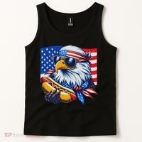 Funny Bald Eagle Hotdog American Flag 4th Of July Patriotic Tank Top thumb 2