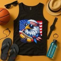 Funny Bald Eagle Hotdog American Flag 4th Of July Patriotic Tank Top thumb 4