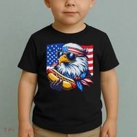 Funny Bald Eagle Hotdog American Flag 4th Of July Patriotic Toddler T-Shirt thumb 2