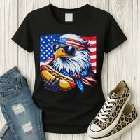 Funny Bald Eagle Hotdog American Flag 4th Of July Patriotic Women's T-Shirt thumb 3