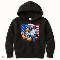 Funny Bald Eagle Hotdog American Flag 4th Of July Patriotic Kids Hoodie thumb 0