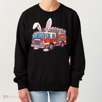 Firetruck Bunny Easter Easter Day Firefighter Women's Sweatshirt thumb 0