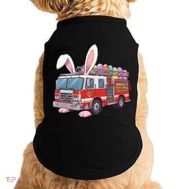 Firetruck Bunny Easter Easter Day Firefighter Doggie Tank