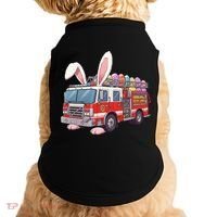 Firetruck Bunny Easter Easter Day Firefighter Doggie Tank thumb 0