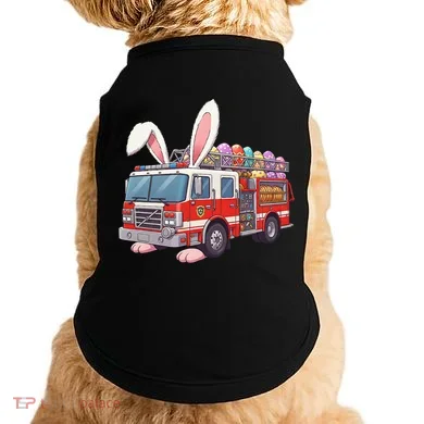 Firetruck Bunny Easter Easter Day Firefighter Doggie Tank