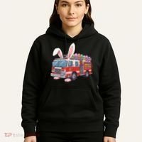 Firetruck Bunny Easter Easter Day Firefighter Hoodie thumb 5