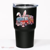 Firetruck Bunny Easter Easter Day Firefighter Tumbler thumb 0