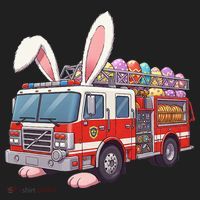 Firetruck Bunny Easter Easter Day Firefighter Tumbler thumb 3