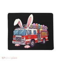 Firetruck Bunny Easter Easter Day Firefighter Mousepad thumb 0