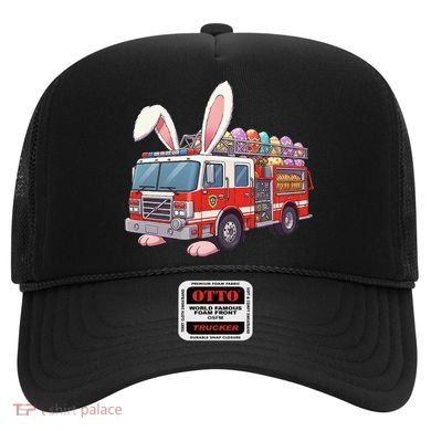 Firetruck Bunny Easter Easter Day Firefighter Hat
