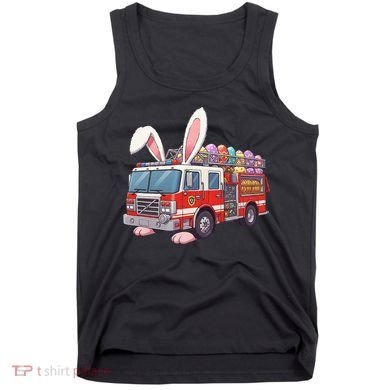 Firetruck Bunny Easter Easter Day Firefighter Tank Top