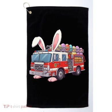 Firetruck Bunny Easter Easter Day Firefighter Golf Towel
