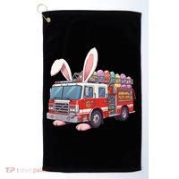 Firetruck Bunny Easter Easter Day Firefighter Golf Towel thumb 0