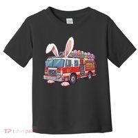 Firetruck Bunny Easter Easter Day Firefighter Toddler T-Shirt thumb 0