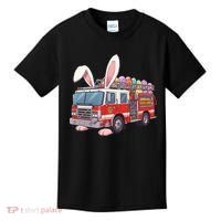 Firetruck Bunny Easter Easter Day Firefighter Kids T-Shirt thumb 0