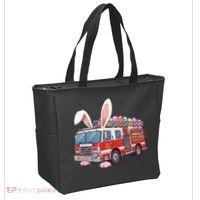 Firetruck Bunny Easter Easter Day Firefighter Tote Bag thumb 2