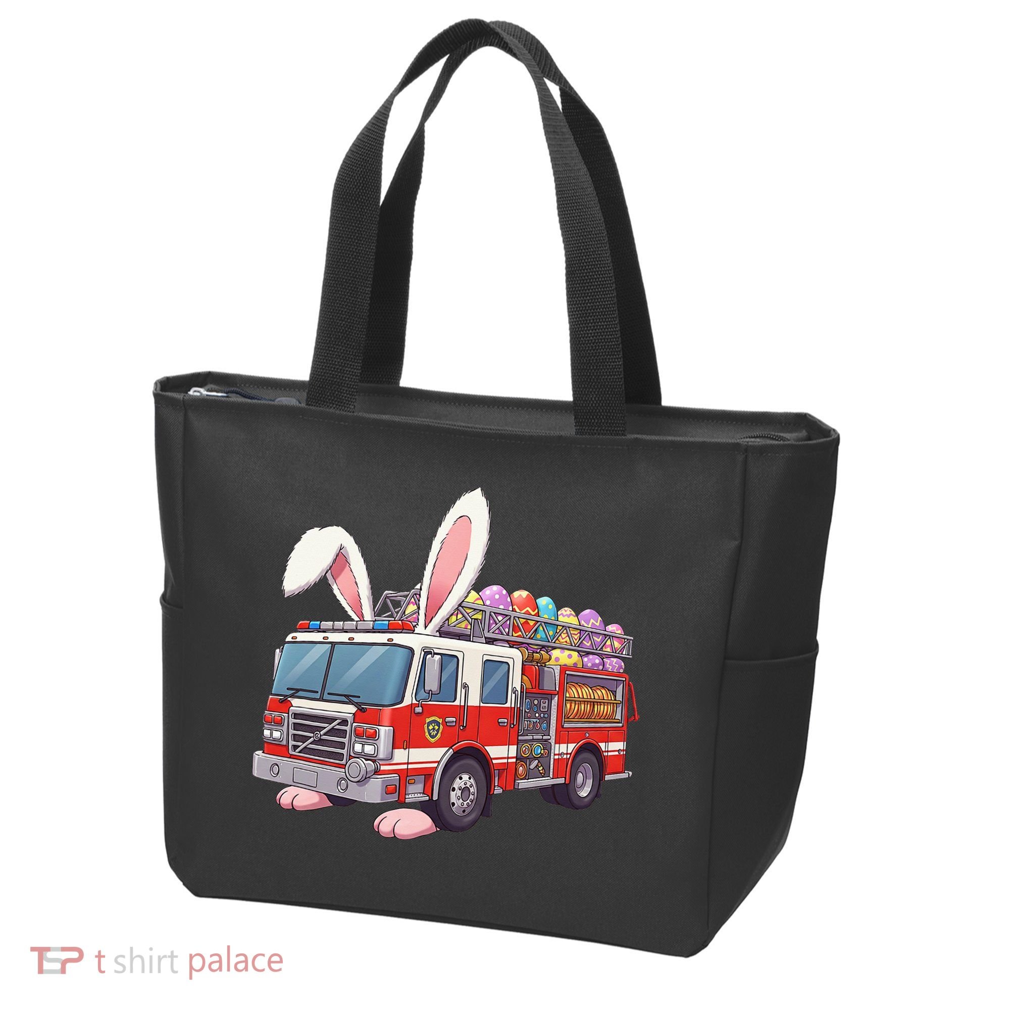 Firetruck Bunny Easter Easter Day Firefighter Tote Bag