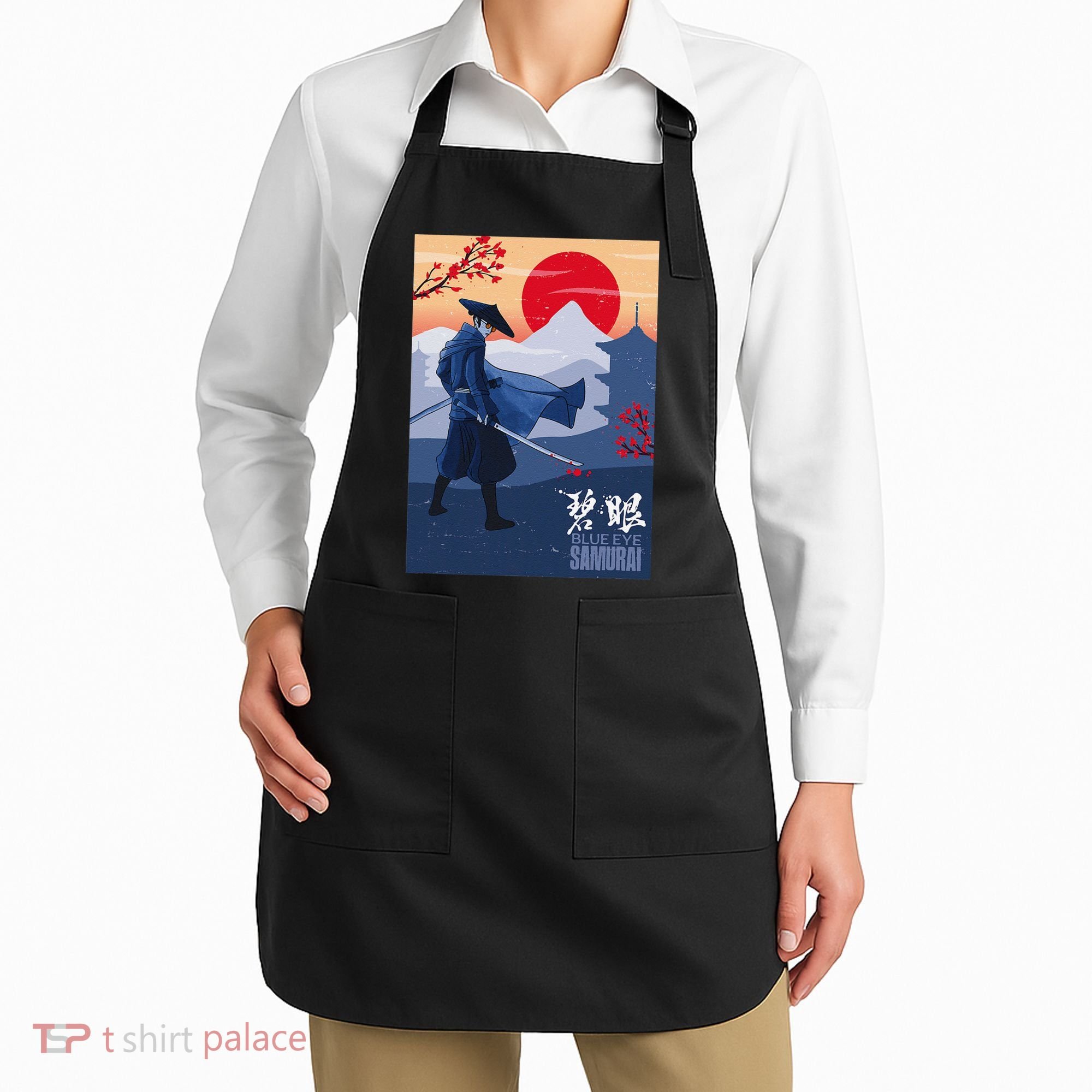 Funny Blue Eye Samurai Mizu Apron