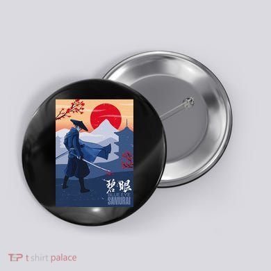 Funny Blue Eye Samurai Mizu Button