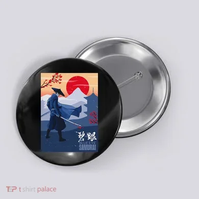 Funny Blue Eye Samurai Mizu Button