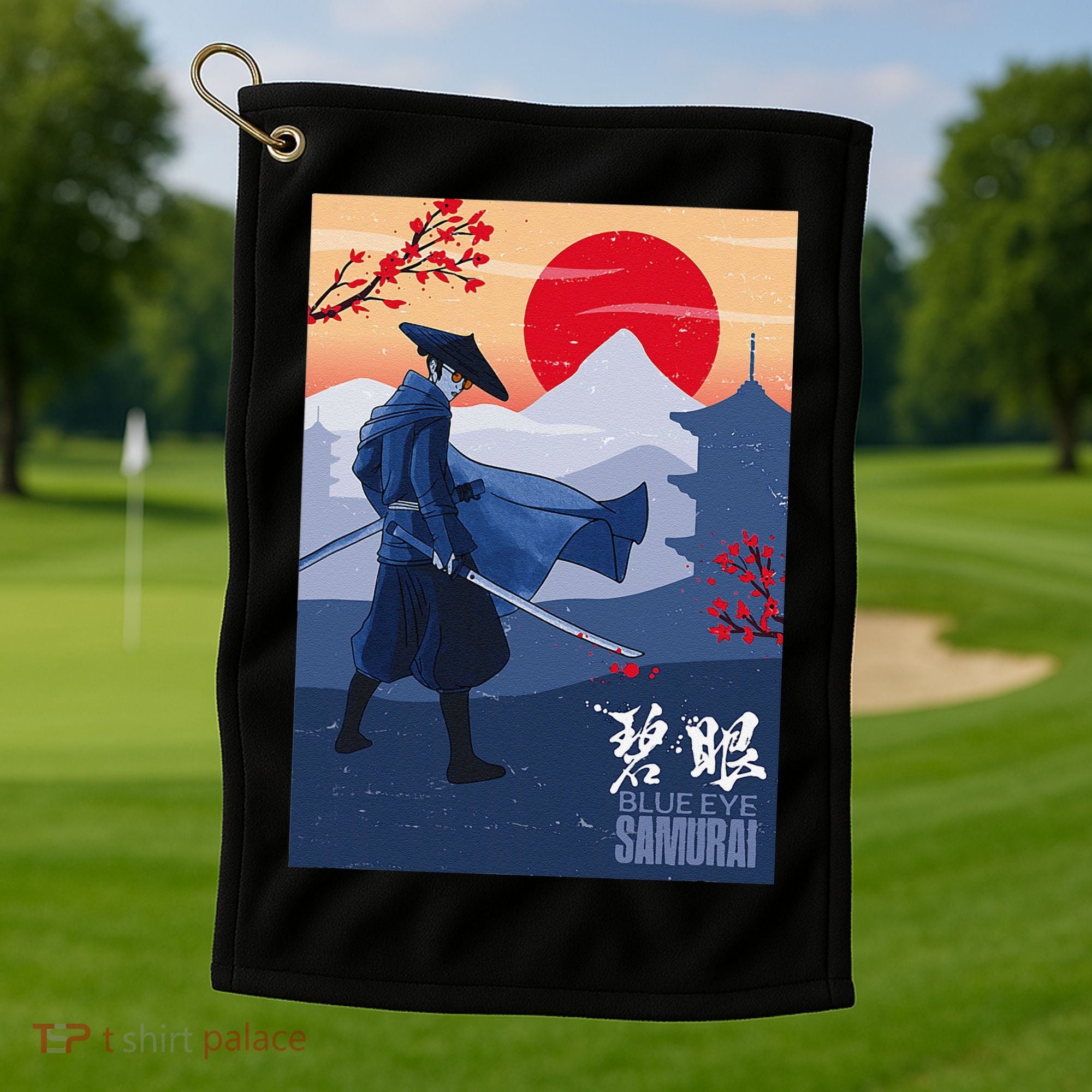 Funny Blue Eye Samurai Mizu Golf Towel