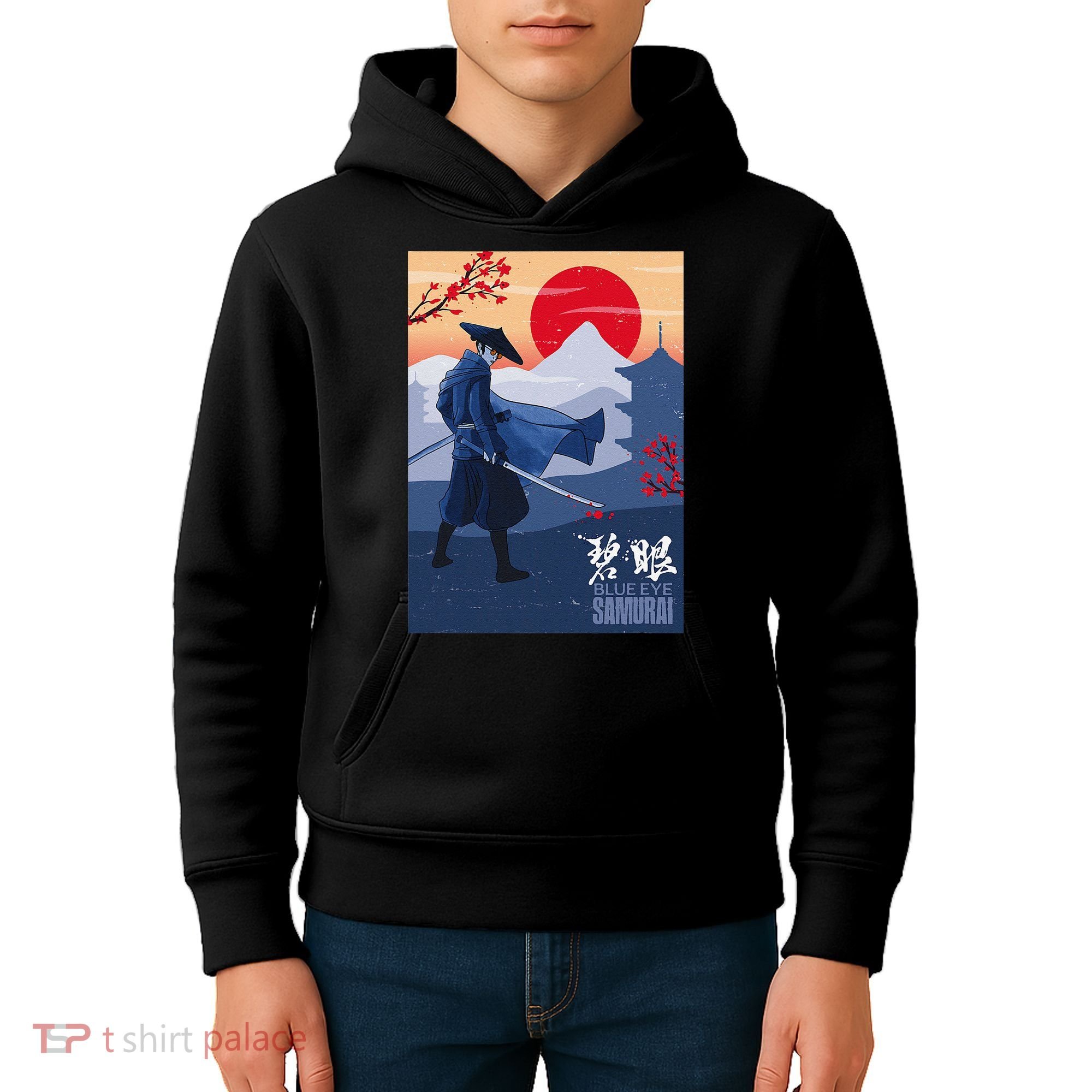 Funny Blue Eye Samurai Mizu Kids Hoodie