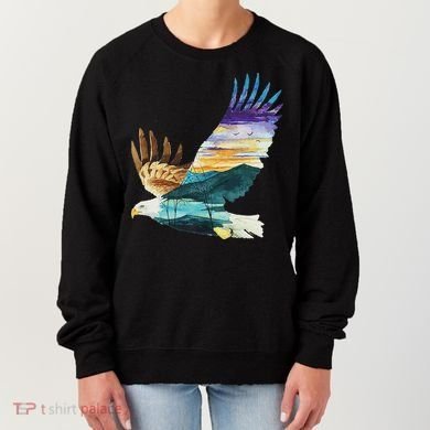 Flying Bald Eagle Mountain Sky Scenary Silhouette Women's Sweatshirt