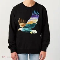 Flying Bald Eagle Mountain Sky Scenary Silhouette Women's Sweatshirt thumb 0