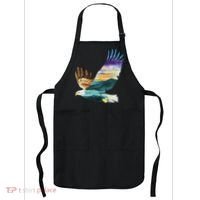 Flying Bald Eagle Mountain Sky Scenary Silhouette Apron thumb 0