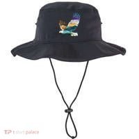 Flying Bald Eagle Mountain Sky Scenary Silhouette Bucket Hat thumb 0