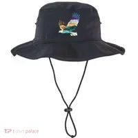 Flying Bald Eagle Mountain Sky Scenary Silhouette Bucket Hat thumb 0