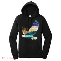 Flying Bald Eagle Mountain Sky Scenary Silhouette Women's Hoodie thumb 0