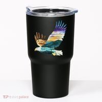 Flying Bald Eagle Mountain Sky Scenary Silhouette Tumbler thumb 0