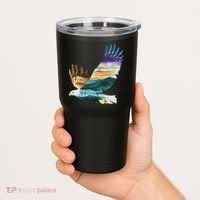 Flying Bald Eagle Mountain Sky Scenary Silhouette Tumbler thumb 2