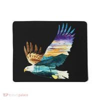 Flying Bald Eagle Mountain Sky Scenary Silhouette Mousepad thumb 0