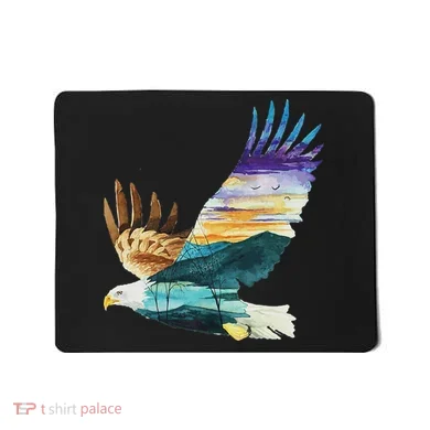 Flying Bald Eagle Mountain Sky Scenary Silhouette Mousepad