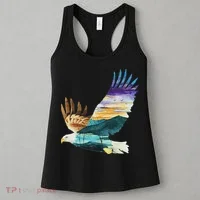 Flying Bald Eagle Mountain Sky Scenary Silhouette Women's Tank Top thumb 3