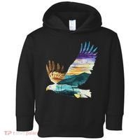 Flying Bald Eagle Mountain Sky Scenary Silhouette Toddler Hoodie thumb 0