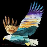 Flying Bald Eagle Mountain Sky Scenary Silhouette Toddler T-Shirt thumb 4