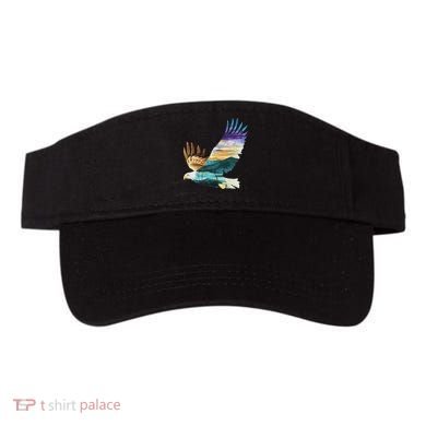 Flying Bald Eagle Mountain Sky Scenary Silhouette Visor