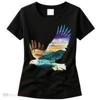 Flying Bald Eagle Mountain Sky Scenary Silhouette Women's T-Shirt thumb 0