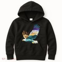 Flying Bald Eagle Mountain Sky Scenary Silhouette Kids Hoodie thumb 0