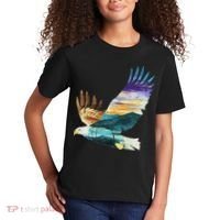 Flying Bald Eagle Mountain Sky Scenary Silhouette Kids T-Shirt thumb 2
