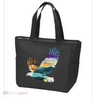 Flying Bald Eagle Mountain Sky Scenary Silhouette Tote Bag thumb 3