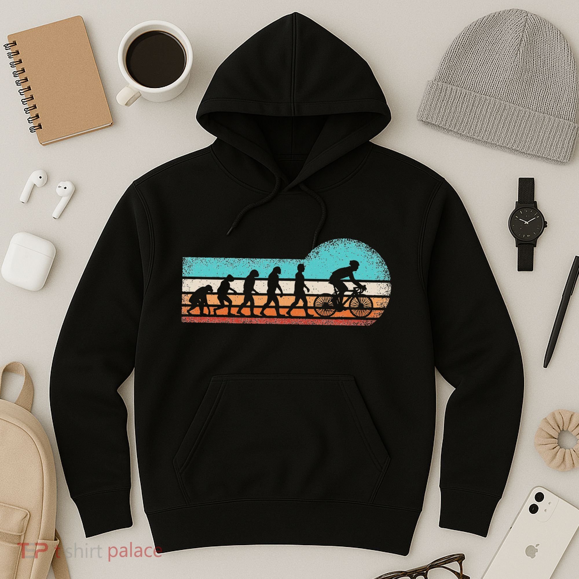 Funny Bicycle Evolution Mountain Bike Cyclist Cycling Bike Hoodie