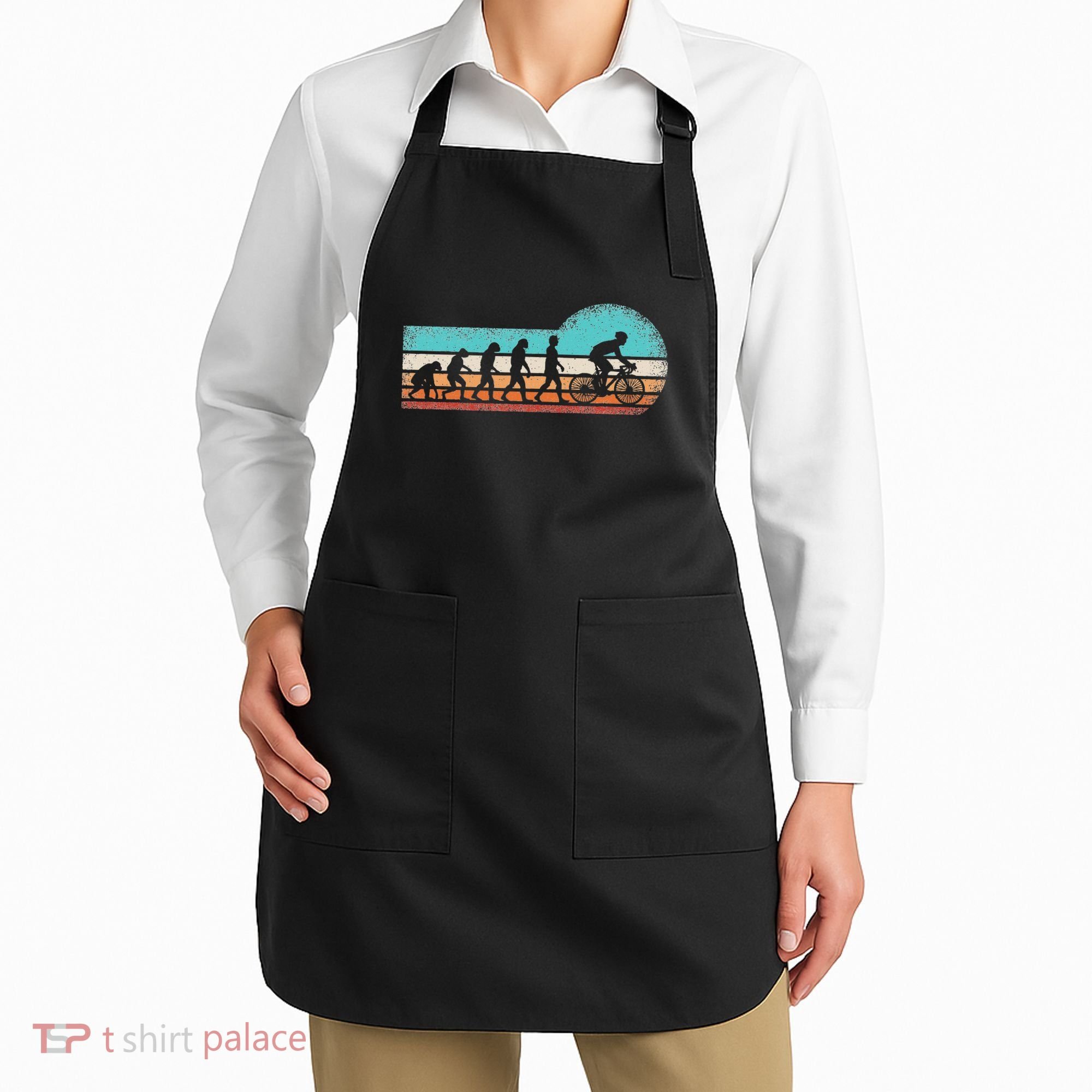 Funny Bicycle Evolution Mountain Bike Cyclist Cycling Bike Apron
