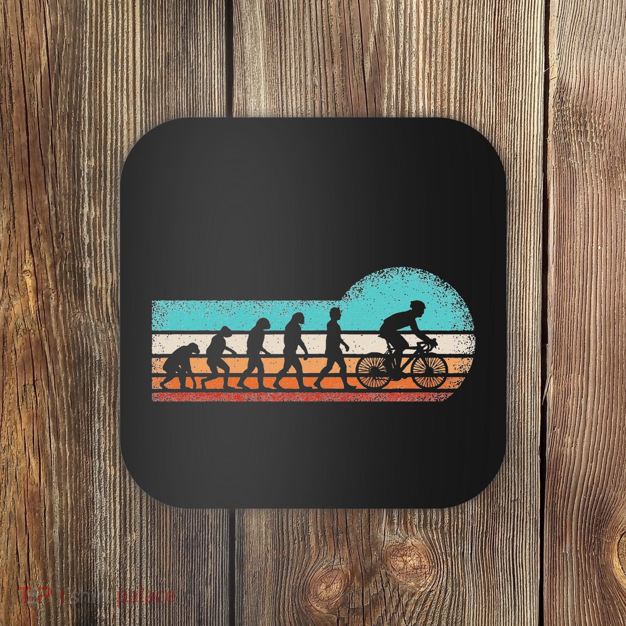 Funny Bicycle Evolution Mountain Bike Cyclist Cycling Bike Coaster