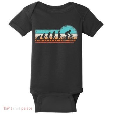 Funny Bicycle Evolution Mountain Bike Cyclist Cycling Bike Baby Bodysuit